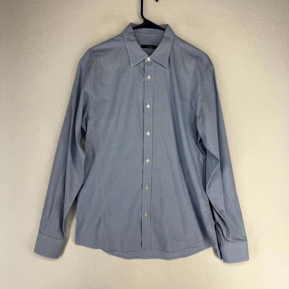 Z Zegna Men's‎ Blue Gingham Dress Shirt 42 16.5 Made in Turkey